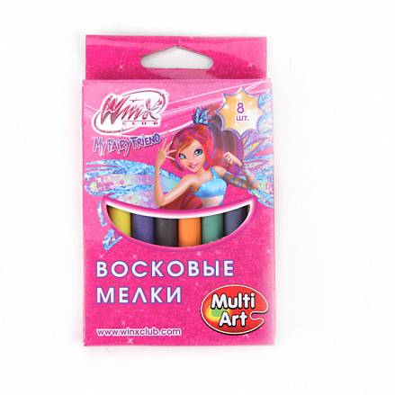 Набор восковых мелков «Winx», 8 цветов, диаметр 8 мм.